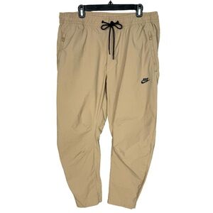 Nike Men’s Tan Athletic Drawstring Parachute Ankle Pant Relaxed Jogger Size XXL